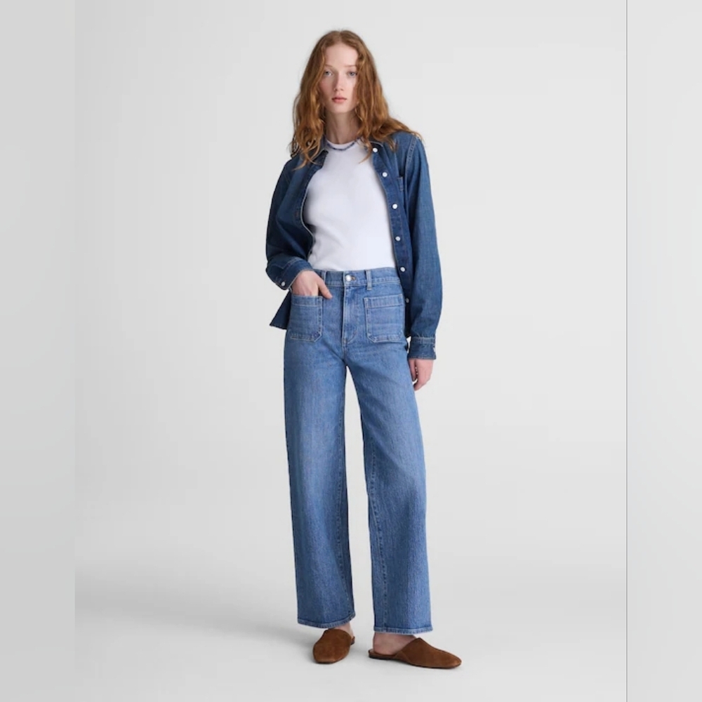 The Emmett Wide-Leg Full Length Jean: Patch Pocket Edition